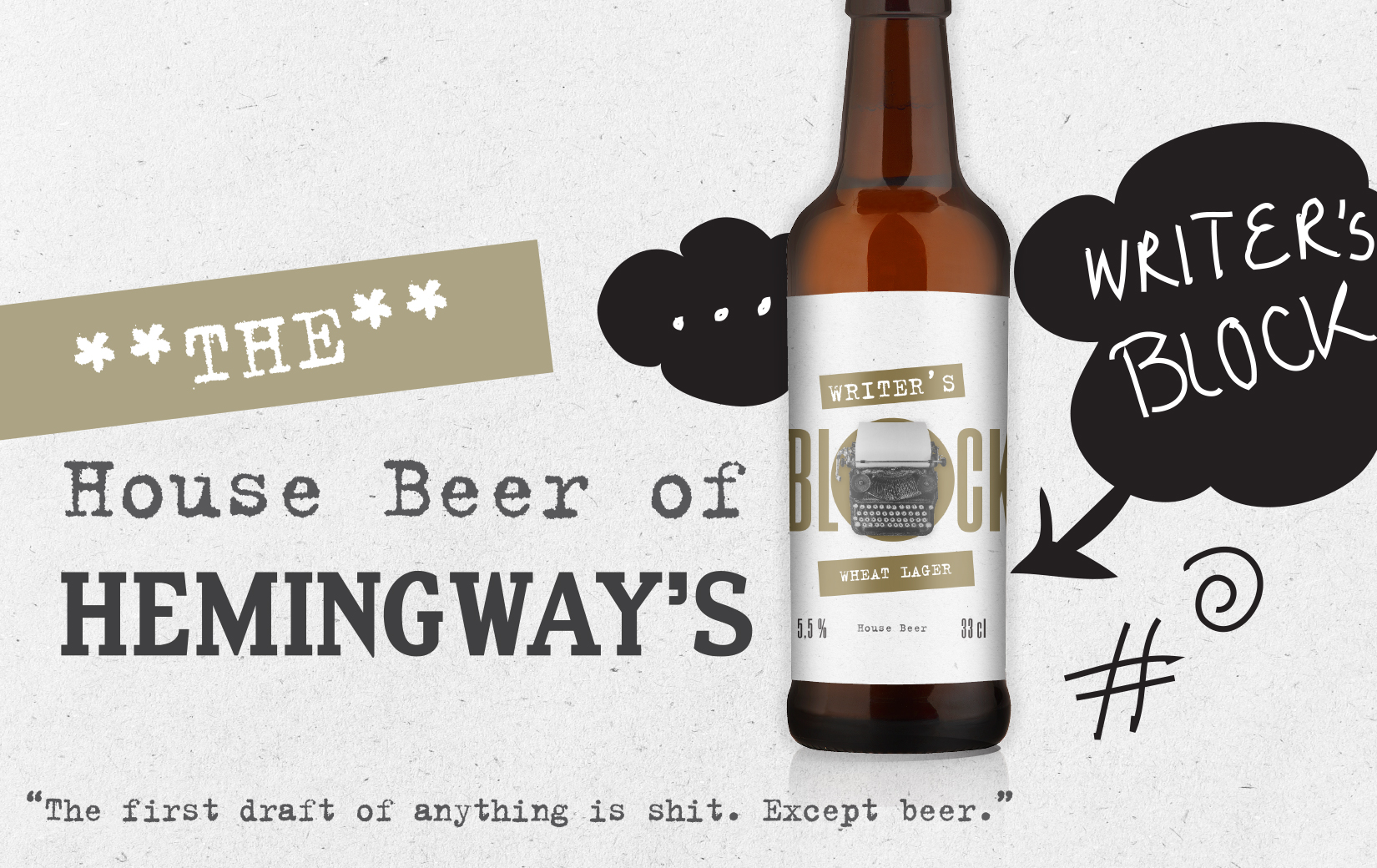 Työnäyte: Hemingways House Beer - visuaalinen ja graafinen suunnittelu